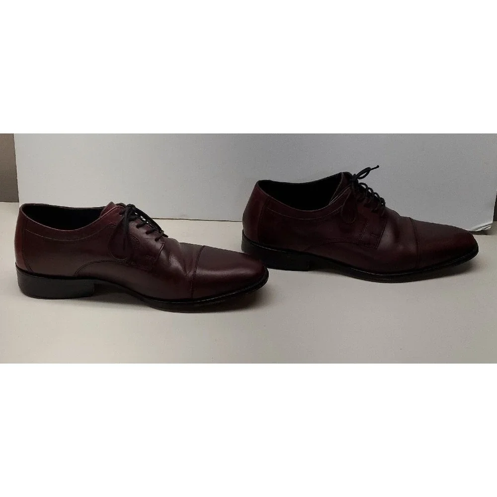 J.Murphy Dress‎ Shoes Burgundy Leather Oxford Cap Toe  Men's US Size 10.5W